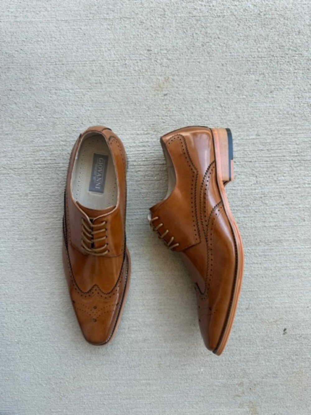 Giovanni Shoes High Quality Leather Wing Tip Derby LINCOLN